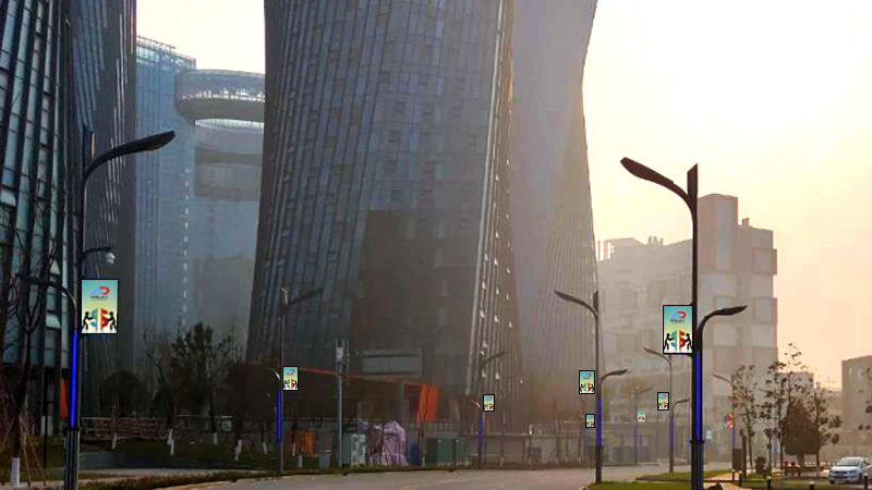 Che cos'è il display Smart Street Lamppost a LED?